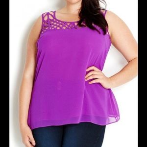 City Chic Cage Tank Top Blouse